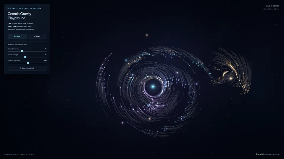 Original Astra Medium Cosmic Gravity scene and controls