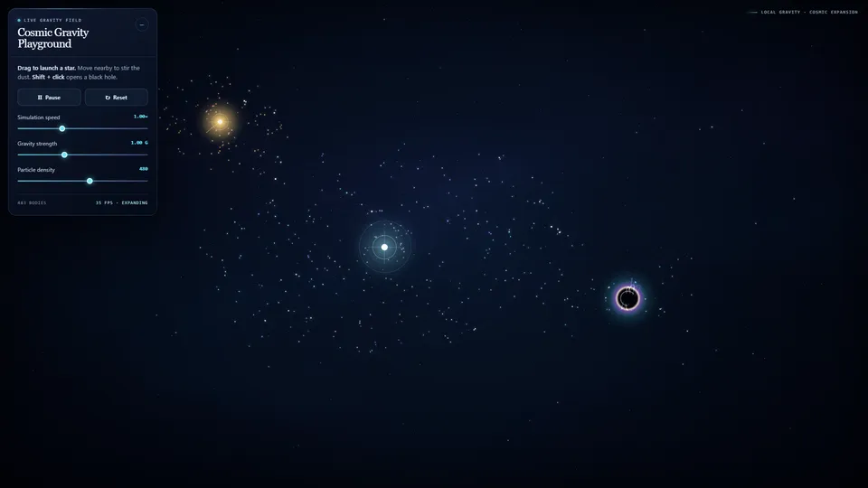 Original Sol Extra High Cosmic Gravity scene and controls